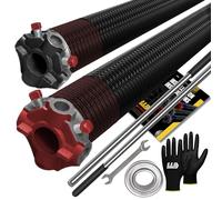 Garage door torsion spring replacement 5cm pair 234 x 2 x 30 with winding rods, steel bearing 1 inch, gloves and key precision E shell, durable, 5 years ,