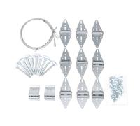 Garage Door Tune Up Kit, Stainless Steel Garage Door Roller Hinge Set, Complete Hardware Tool with Nylon Rollers 2650mm Wire Rope Top Bracket for Smoother Quieter Performance,