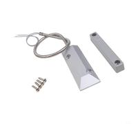 Garage Door Wired Reed Switch Sensor, Zinc Alloy Magnetic Alarm for Normally Open or Closed Circuits, Industrial Security Gate Monitor with 550mm Cable, Gray(Normally Closed)