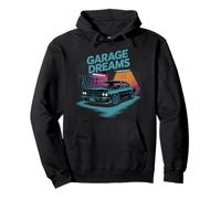 Garage Dreams Retro Classic Muscle Car Night Pullover Hoodie