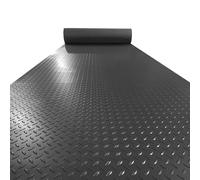 Garage Floor Matting Roll, Non-Slip Rubber Mats for Workbench, Workshop, Gym, and Van, Durable 1x2m Heavy-Duty Floor Protection Mat, Black