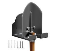 Garage Hooks, Shovel Hanger, 7.8x5.71x0.39 Inches Heavy Duty Holder Mounted Bracket, Stand Storage Shelf for Laundry, Yard, Shop, Apartment, Kitchen Organization, Easy to Install, Black