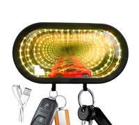 Garage Key Holder, Car Key Holder, with LED Lighting and Grippy Storage Compartment, Infinity Garage Key Holder, Wall Decoration, for Home, Country House Style, Gift for Men, Fathers, Husband