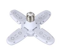 Garage Light Bulb - Folding LED Three/Four Leaf Lamp | Adjustable E27 Base Mini Leaf Bulb for Home, Workshop, Basement & Warehouse Lighting