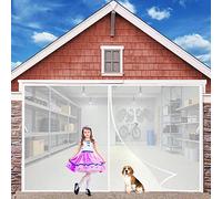 Garage Magnetic Screen Door, 110x200cm, Anti Mosquito Mesh Screen Doors with Magnets & Magic Tape, Retractable and Sliding Screen Door Replacement, Customizable, White