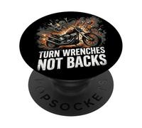 Garage Motorcycle Rider Biker Lifestyle Gift Turn Wrenches PopSockets Adhesive PopGrip