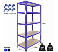 Garage Racking 5 Tier Shelving Unit Boltless Heavy Duty Metal Shelf Shed Storage
