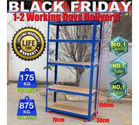 MonsterShop Monster Racking 90 X 45 X 180 Cm Steel Shelving Units/racking Bays, Pack Of 1, Blue