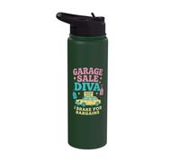 Garage Sale Diva I Brake for Bargains Thrifting Stainless Steel Insulated Water Bottle