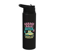 Garage Sale Diva I Brake for Bargains Thrifting Stainless Steel Insulated Water Bottle