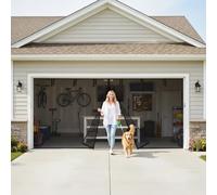 Garage Screen Door, Garage Mosquito Net, Garages Curtains in Summer Pet & Kid Friendly, Self-Closing - Hands Free Magnet Closure Keeps Bugs Out & Breeze in 10 X 9 Ft(Black,244 x 305 cm(8 x 10 ft))