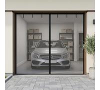 Garage Screen Door, Magnetic Fly Screens for Doors with Hook and Loop, Heavy Duty Door Net, Hands-Free Insect Screen Curtain for Patio Balcony Cellar, Breathable(Black,W274 x H213 cm (W9 x H7 ft))