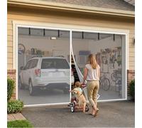 Garage Screen Door, Magnetic Screen Garage，mosquitero para Puertas De Casa，with Retractable Fiberglass Mesh and Heavy Duty Weighted Bottom, Hands Free, for Carport，Home Gym，Workshop