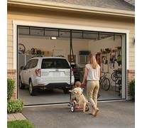 Garage Screen Door, Magnetic Screen Garage，mosquitero para Puertas De Casa，with Retractable Fiberglass Mesh and Heavy Duty Weighted Bottom, Hands Free, for Carport，Home Gym，Workshop