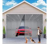 Garage Screen Doors for 1 Car Garage 160x230 cm Magnetic Closure Heavy Duty Weighted Bottom Screen Self Sealing Mesh Easy Assembly & Pass-Through, 2023-Version Gray