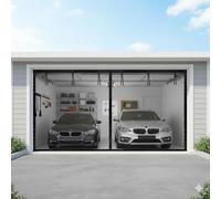 Garage Screen Doors, Magnetic Fly Screen Door, Heavy Duty Door Screens for Quick Entry with Self Sealing Magnet and Weighted Bottom Kids/Pets Friendly 9 X 8 Ft(Black,518 x 274 cm(17 x 9 ft))