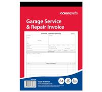 Garage Service & Repair Invoice Book A4 | 3-Part NCR Triplicate | 50 Sets | Workshop Job Card for Garages & Mechanics - Ocean Pads (70338)
