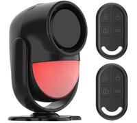 Garage Shed Alarm with Remote, Shed alarm for Home Ranch Van Carport Shop Infrared Detection Technology with 328ft Remote SOS Button Battery Powered 125db Extra Loud (Black - 2 Remotes)