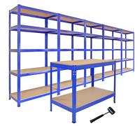 Garage Racking Bundle Boltless 5-Tier Garage Shelves Heavy Duty Storage