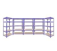 Garage Shelving Unit 5 x Heavy Duty Shelves Boltless Racking Storage Shelf Blue