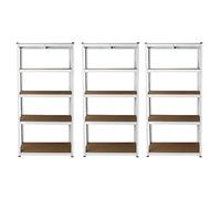 Garage Shelving Units 5 Tier Racking Storage Warehouse Bays Industrial Heavy Duty Boltless Steel Shelves/FREE Rubber Mallet & Bay Connectors