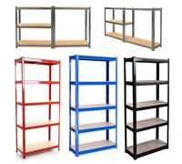 Garage Shelving Units Boltless Shelves Metal Racking Utility Rack for Home Office Industrial Garage Workshop Warehouse Shed Storage,180x90x40cm, Red