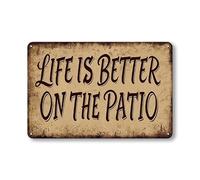 Garage Sign Life Is Better On The Patio Ornament Home 20x30cm