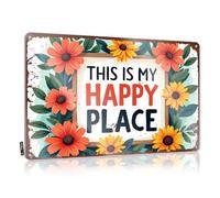 Garage Signs For Men Funny This Is My Happy Place. Tin Sign Funny Sogns Outdoor Bar Decor(30X40CM)