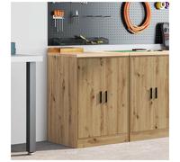 Garage Storage Cabinet Artisan Oak 60x51x85cm Pinewood & Engineered Wood 2shelf