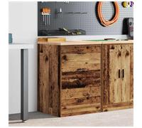 Garage storage cabinet Old Wood 60x51x85cm Pinewood top 2-shelf workshop stable.