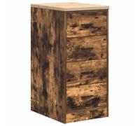 Garage Storage Cabinet Smoked Oak with Solid Pine Worktop 40 x 51 x 85 cm, 4 Drawers, Composite Wood, Versatile Workshop Cabinet for Warehouse, Office, Workshop, DIY