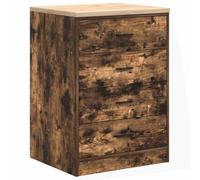 Garage Storage Cabinet Smoked Oak with Solid Pine Worktop 60 x 51 x 85 cm, 4 Drawers, Wood Composite, Versatile for Workshop, Warehouse, Office, with Wall Mount