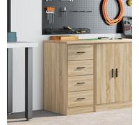 Garage storage cabinet Sonoma Oak 40x51x85 cm Pinewood Top 4-Drawer EngineeredXL