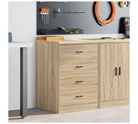 Garage Storage Cabinet Sonoma Oak 60x51x85 cm Pinewood Engineered Wood 2-Shelf