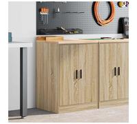 Garage storage cabinet Sonoma Oak 60x51x85cm Pinewood & Engineered Wood 2-shelf