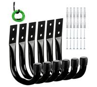 Garage Storage Hooks, Garage Hooks, Extension Cable Ties Organiser Set of 6, Heavy Duty Garage Storage Hooks Six Pack Garage Hooks Bicycle Hook Set Garage Storage Hooks with Matching