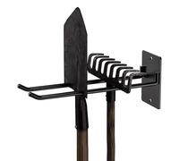 Garage Tool Holder - Heavy Wall Mounted Hanger Rack, Multi-Location Utility Hook, Reinforced Garden Storage Rail | Steel Organizer System with Peg Hook Configuration