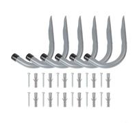 Garage Tool Hooks Sturdy Pack Of 6 J Type Storage Solutions For Efficient Organization Of Bicycles And Equipment(Grey)