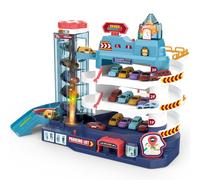 Garage Track Set with Music and Light Effects 3-story Parking Building with Electric Elevator Toys Vehicle Garages - 3+