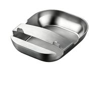 Garage Units Stainless Steel Spoon Rest Multifunctional Design Utensil Drip Tray Kitchen Spoon Holder Self Standing for Home Cooking Restaurant (Silver, 11cm)