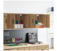 Garage Wall Cabinet 2pc Artisan Oak Engineered Wood 60x30x41cm Wall Storage Unit