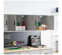 Garage Wall Cabinet 2pc Concrete Grey 60x30x41cm Engineered Wood Storage ProSet