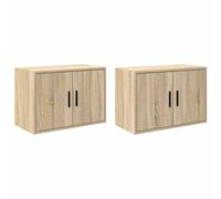 vidaXL Garage Wall Cabinets 2 pcs Concrete Grey Engineered Wood