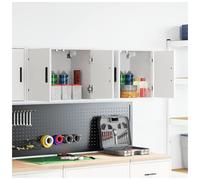 Garage Wall Cabinet White 60x30x41cm EngineeredWood 2pc Set Durable Space-Saving