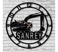 Garage Wall Clock Personalized Metal Auto Repair Mechanic Tools Wall Clock Custom Name Text Man Cave Garage Wall Sign Decor Gift for Father's Day Husband