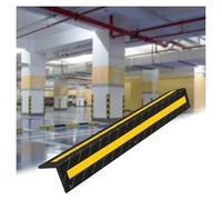 Garage Wall Guards,Reflective Rubber Corner Guard For Walls, L-Shape Garage Protector, 8Pcs Red Wall Corner Guards With Reflective Strips, Durable Parking Garage Safety Soluti,Black-1Pcs-0.9Cm