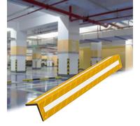 Garage Wall Guards,Rubber Car Parking Corner Protector - L-Shape Reflective Wall Guard For Garage Safety, Durable Corner Guards With Reflective Strips, Protects Walls & Vehicl,Yellow-5Pcs-1Cm