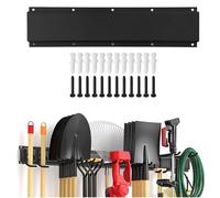Garage with Wall for Mount Tool Rack Garden Organizer - 16-inch Sturdy Panel PVC-Coated Black Storage Adjustable Heavy-Duty Carbon Steel Hooks Shed Garage(E)