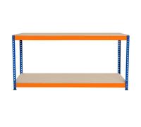 Garage Workbench 2 Shelf Workstation 300kg Workshop DIY Table