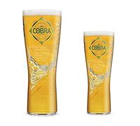 GarageBar | Cobra Glass | Beer Glass | Official Merchandise | Comes with 2X Beer Drip Mats (1, Combo - Pint & Half Pint)